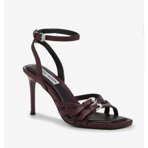 Steve Madden Karter Ankle Strap Sandals Women's Size 8M Wine Leather